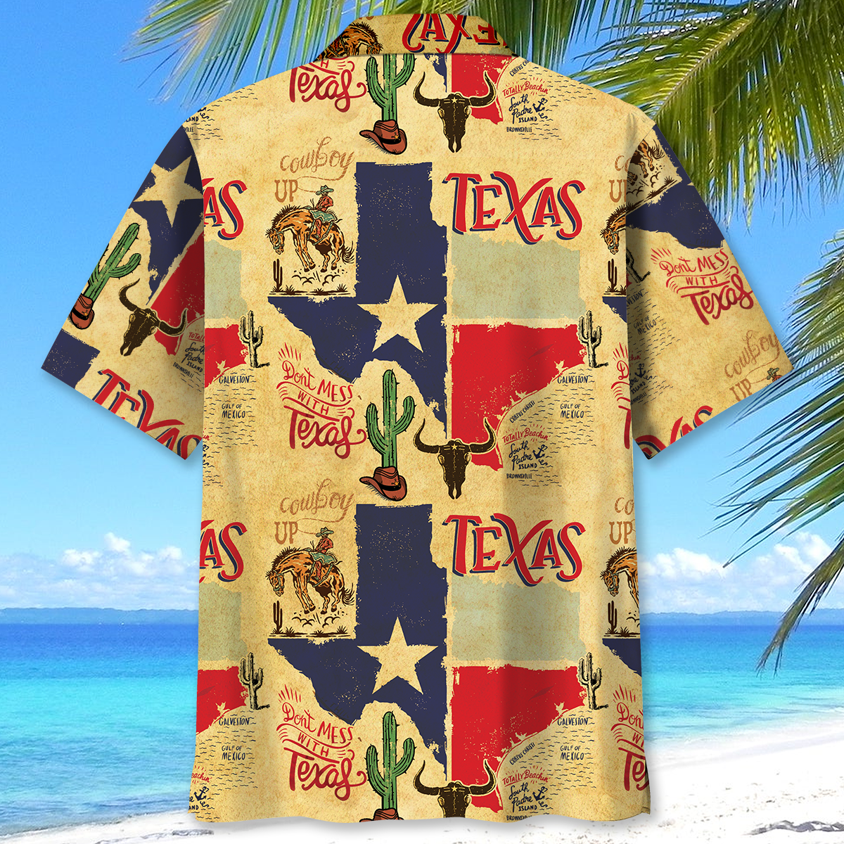 Western Texas Cowboy Hawaiian Shirt Artwork View For Coastal Escapes And Resort Style