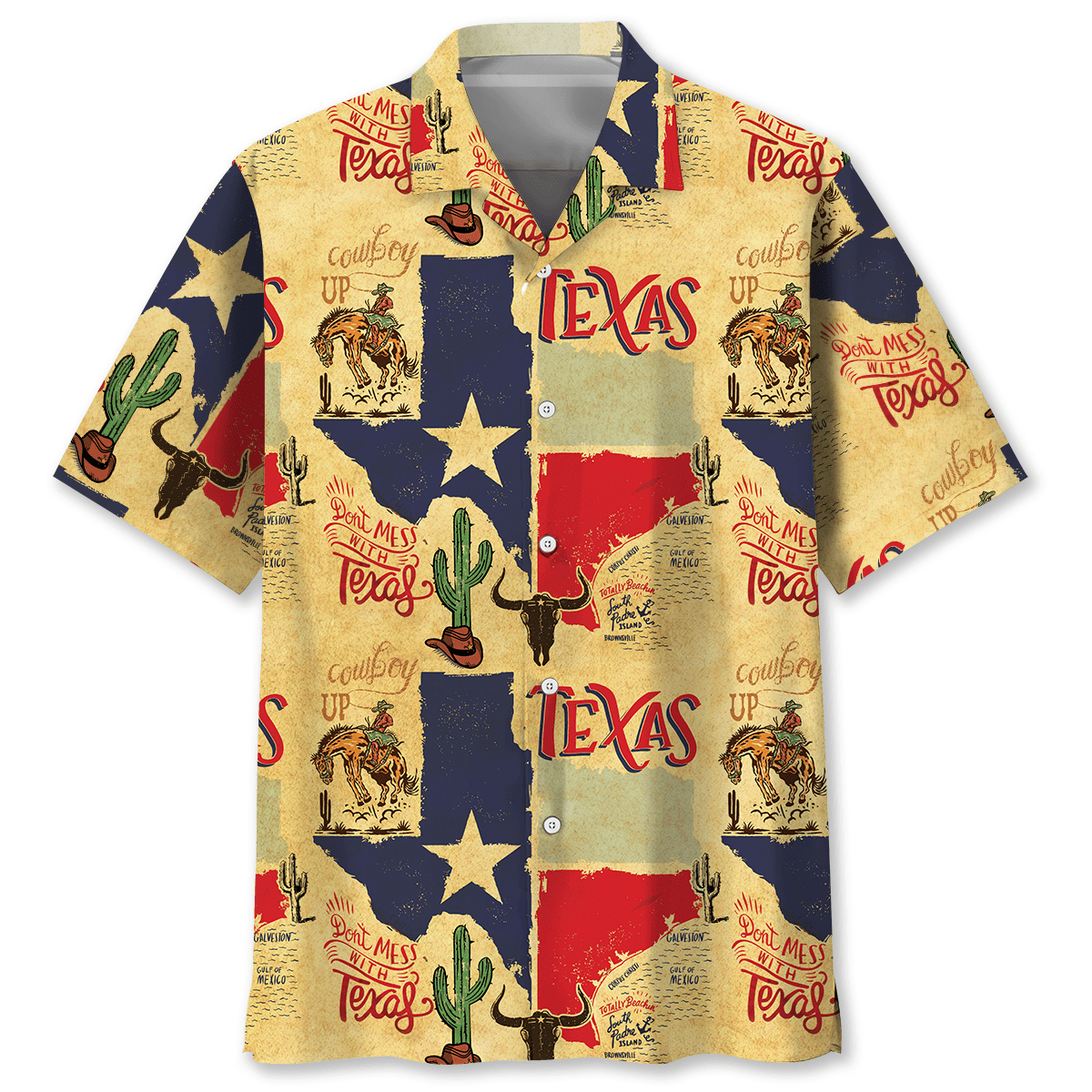 Western Texas Cowboy Hawaiian Shirt For Beach Parties And Weekend Getaways