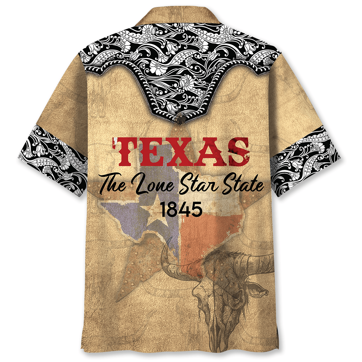 Texas Lone Star State Pocket Hawaiian Shirt Design Detail For Beach Days And Holiday Travel