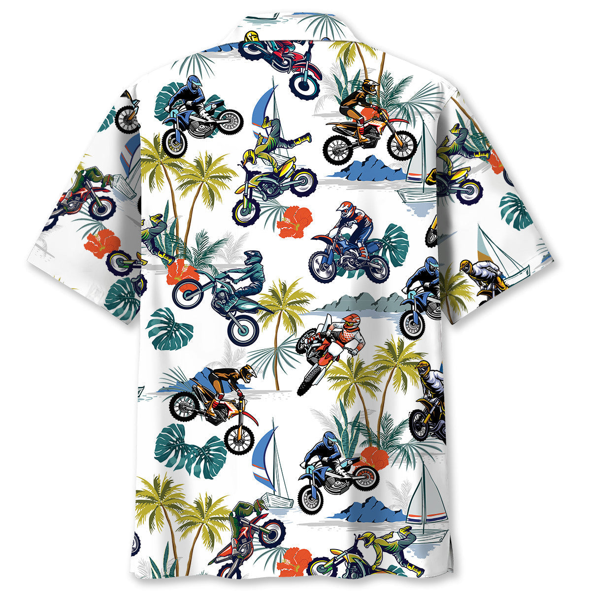 Tropical Motocross Adventure Hawaiian Shirt For Warm Weather Adventures And Everyday Comfort