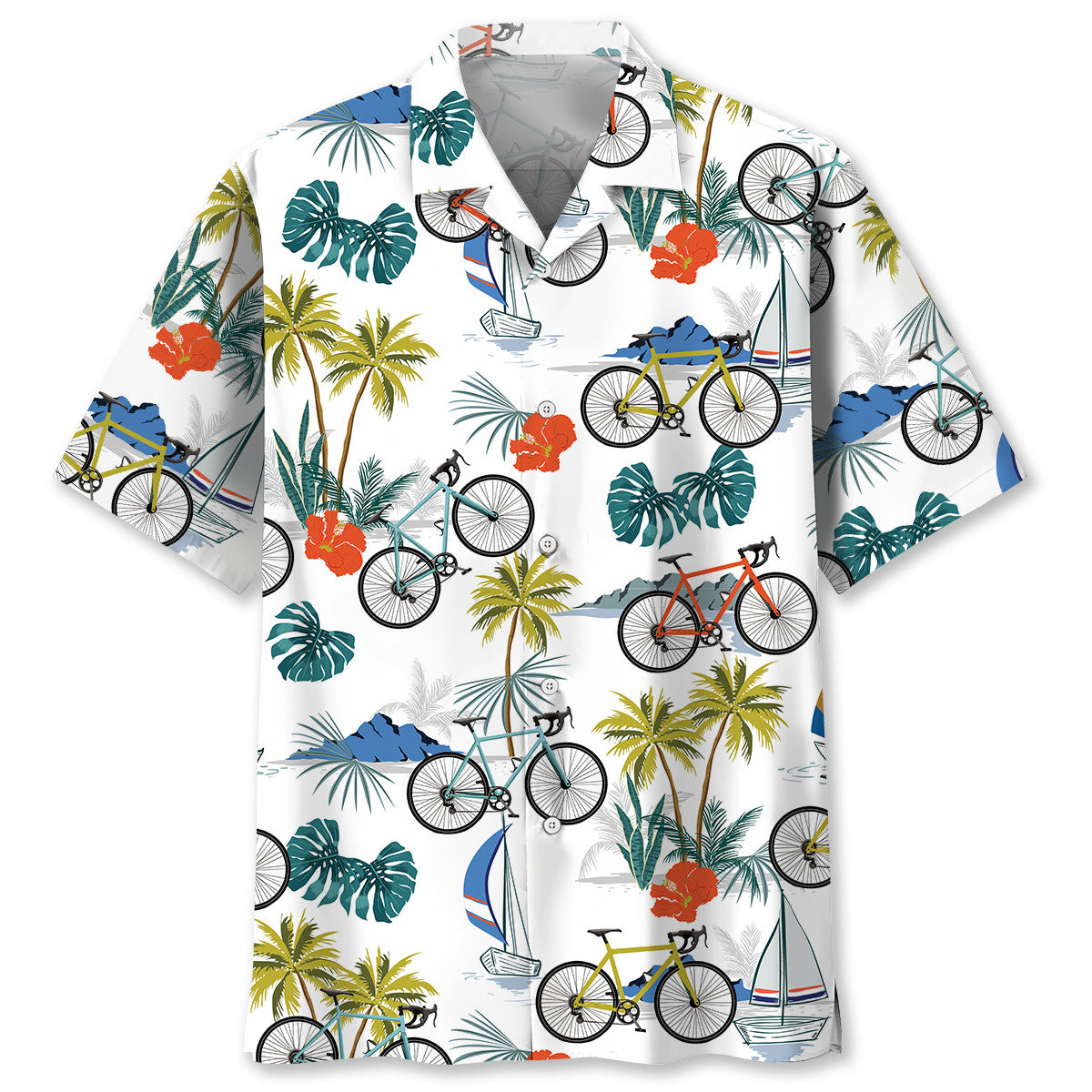 Tropical Cycling Adventure Hawaiian Shirt For Poolside Relaxation And Sunny Getaways