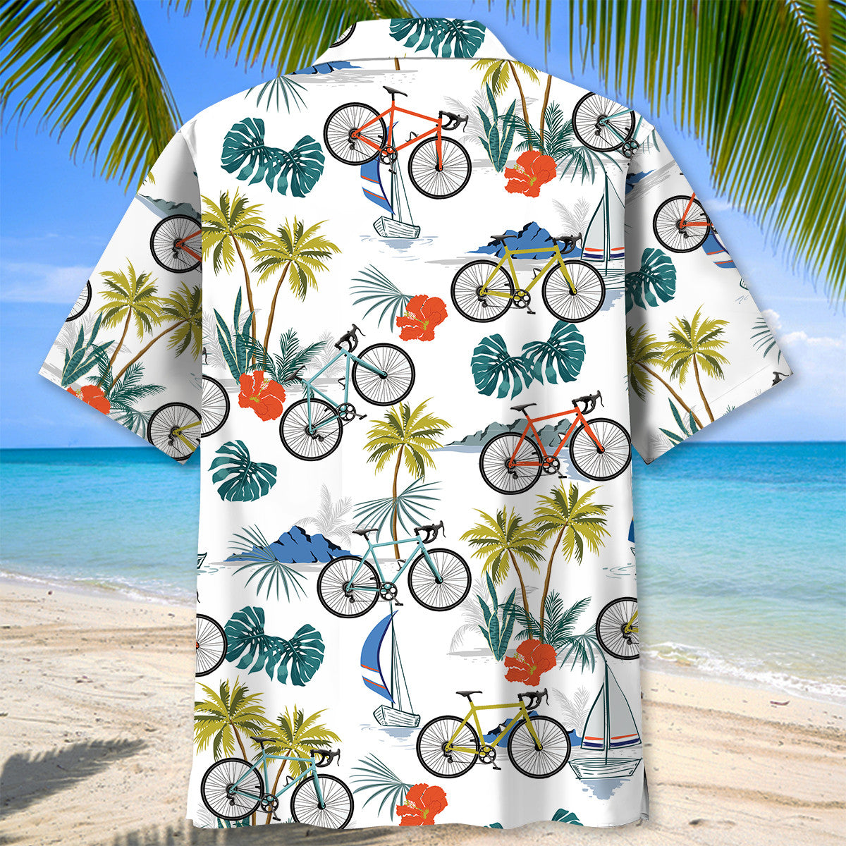 Tropical Cycling Adventure Hawaiian Shirt For Coastal Adventures And Warm Weather Wear