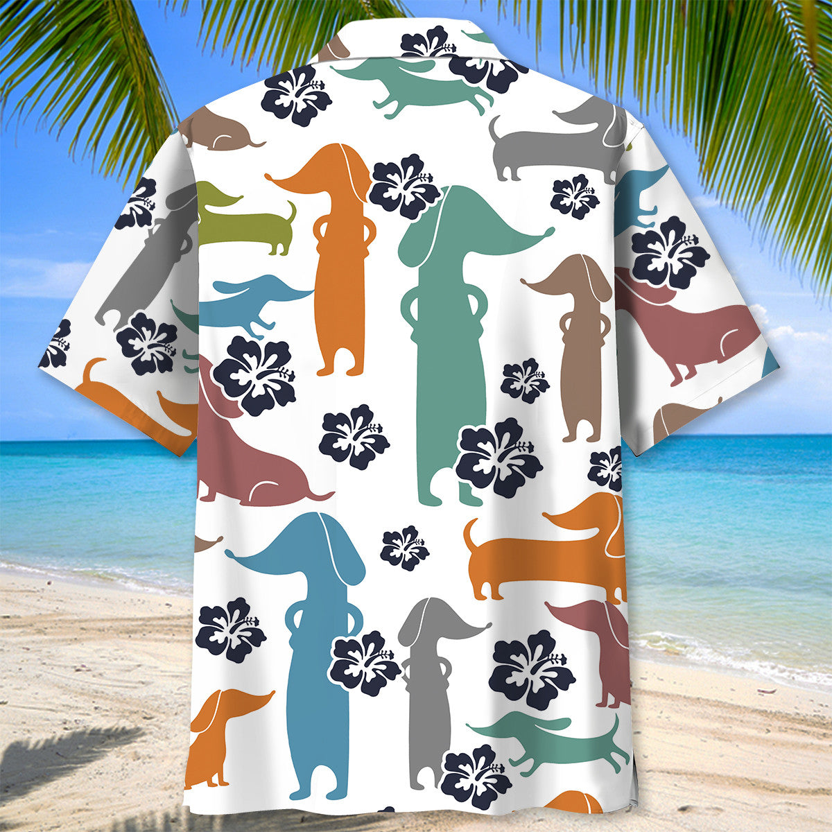 Funny Tropical Hibiscus Dachshund Hawaiian Shirt For Summer Events And Casual Outdoor Wear