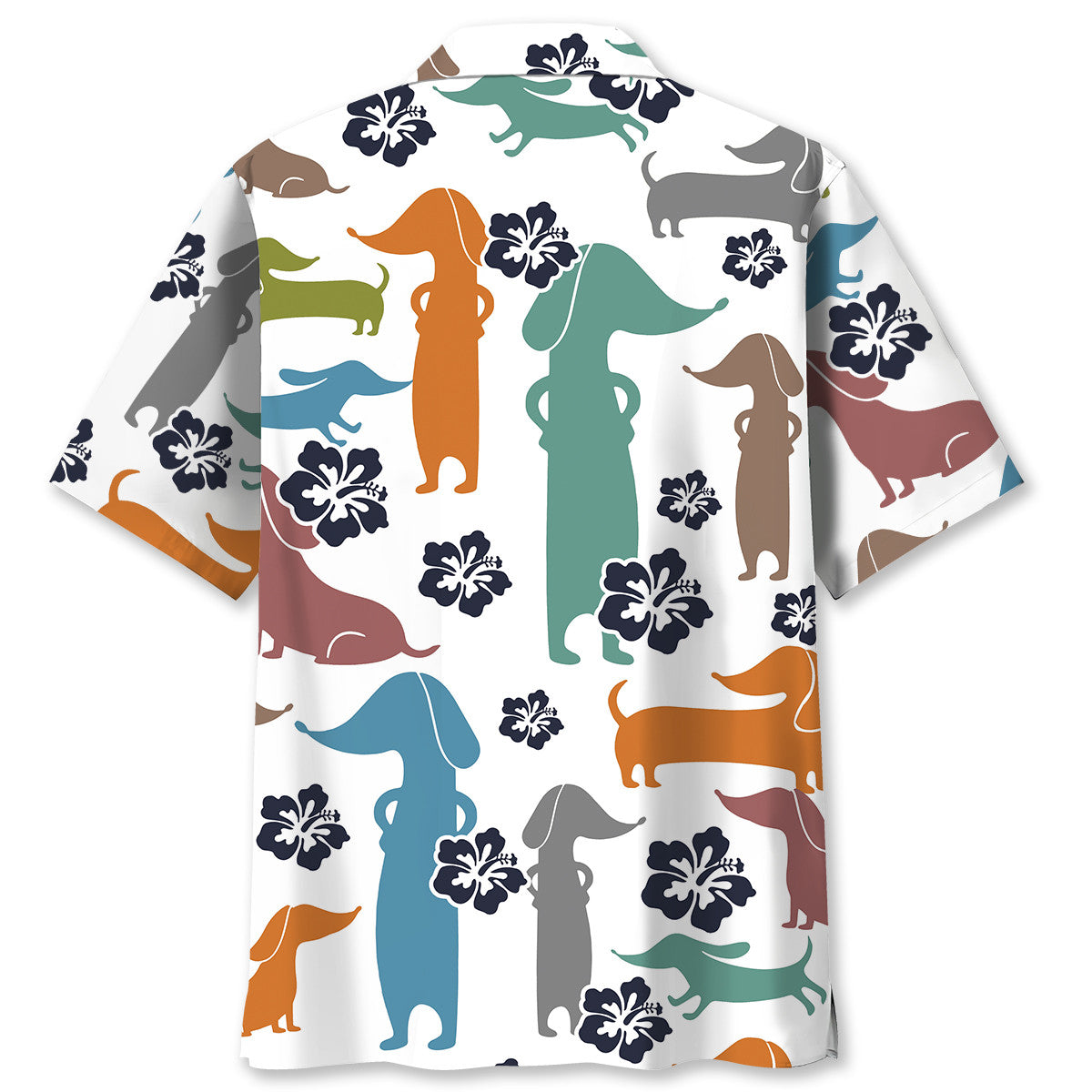 Funny Tropical Hibiscus Dachshund Hawaiian Shirt Artwork View For Coastal Escapes And Resort Style