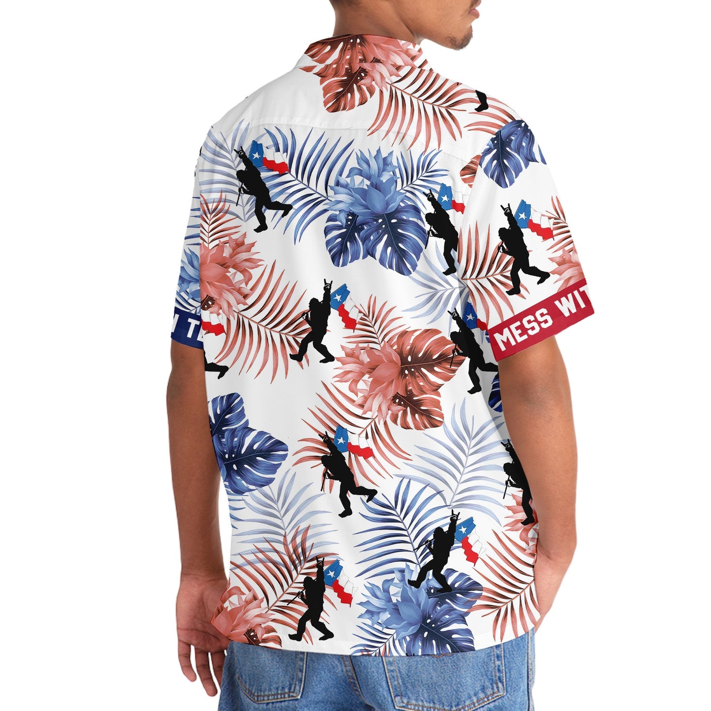 Stand Texas Forest Creature Wilderness Hawaiian Shirt Pattern Detail For Summer Holidays And Outdoor Fun