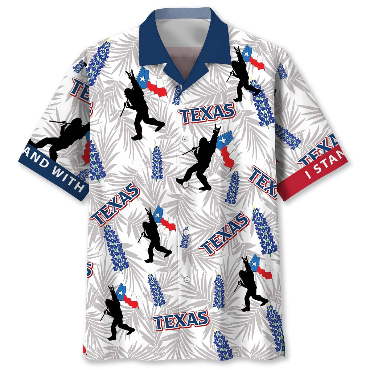 Forest Creature Stand Texas Wilderness Hawaiian Shirt Pattern Detail For Vacation Travel And Daily Wear