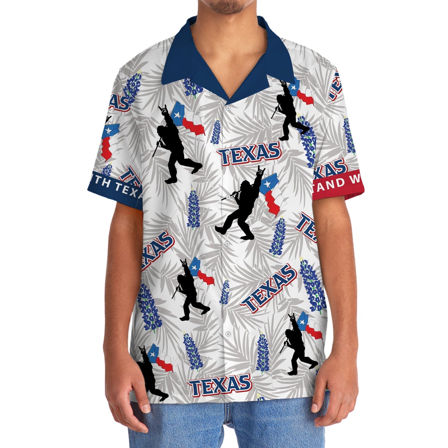 Forest Creature Stand Texas Wilderness Hawaiian Shirt Design Detail For Beach Days And Holiday Travel
