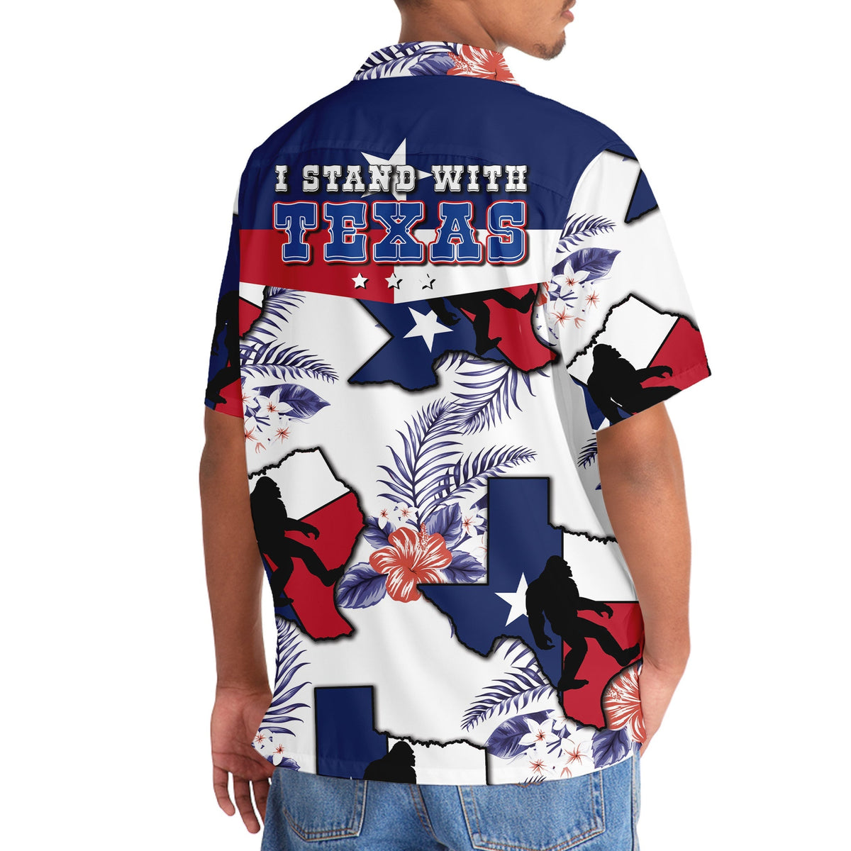 Texas Forest Creature Wilderness Hawaiian Shirt Pattern Detail For Vacation Travel And Daily Wear