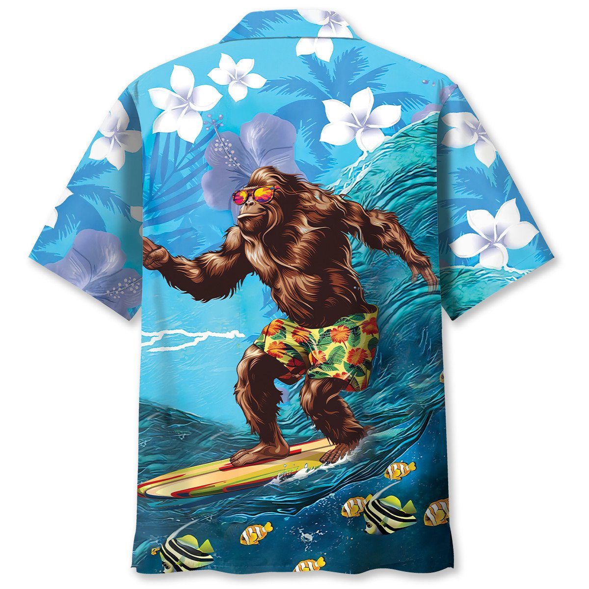 Funny Forest Creature Surfing Hibiscus Hawaiian Shirt For Warm Weather Adventures And Everyday Comfort