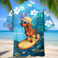 Funny Dachshund Surfing Hibiscus Hawaiian Shirt Pattern View For Relaxed Warm Weather Outfits