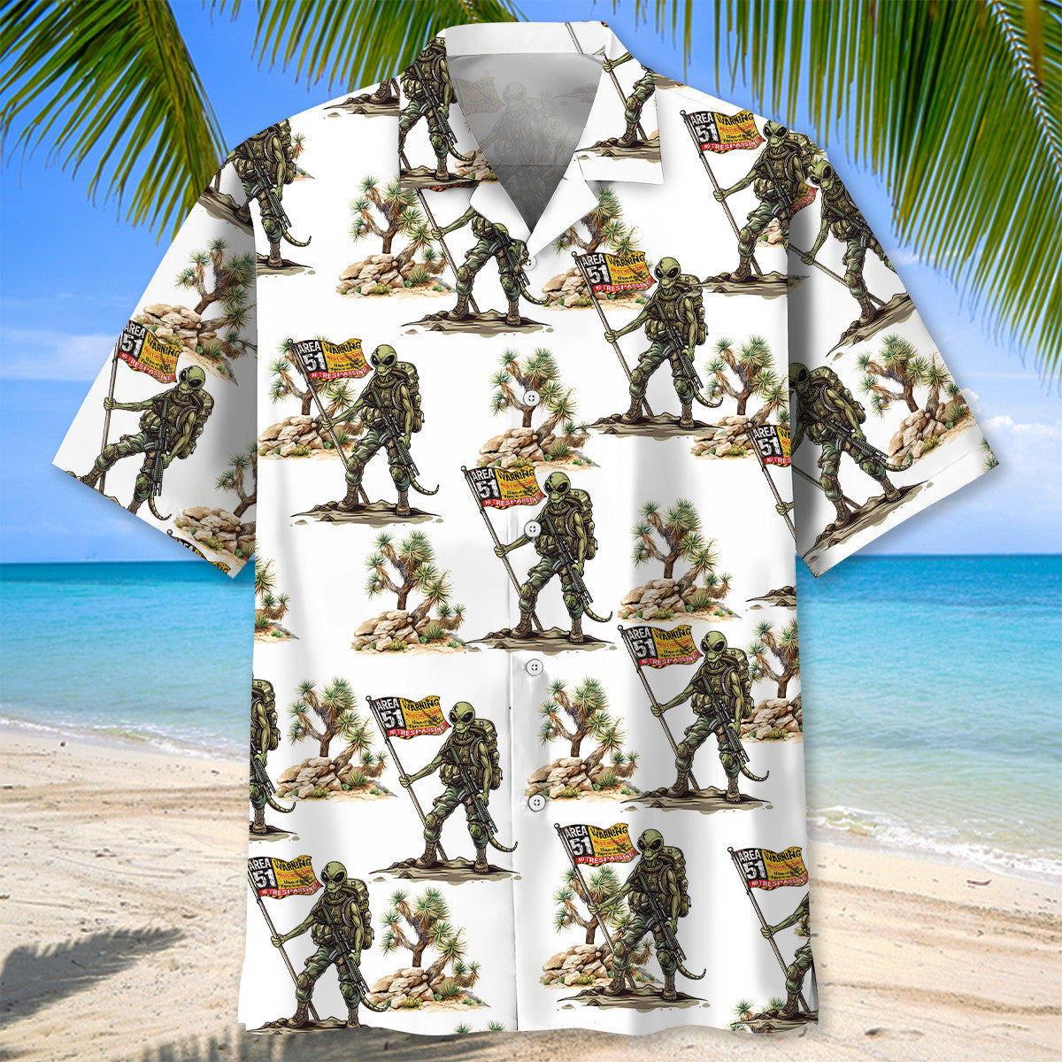 Alien Area Desert Hawaiian Shirt Pattern View For Relaxed Warm Weather Outfits
