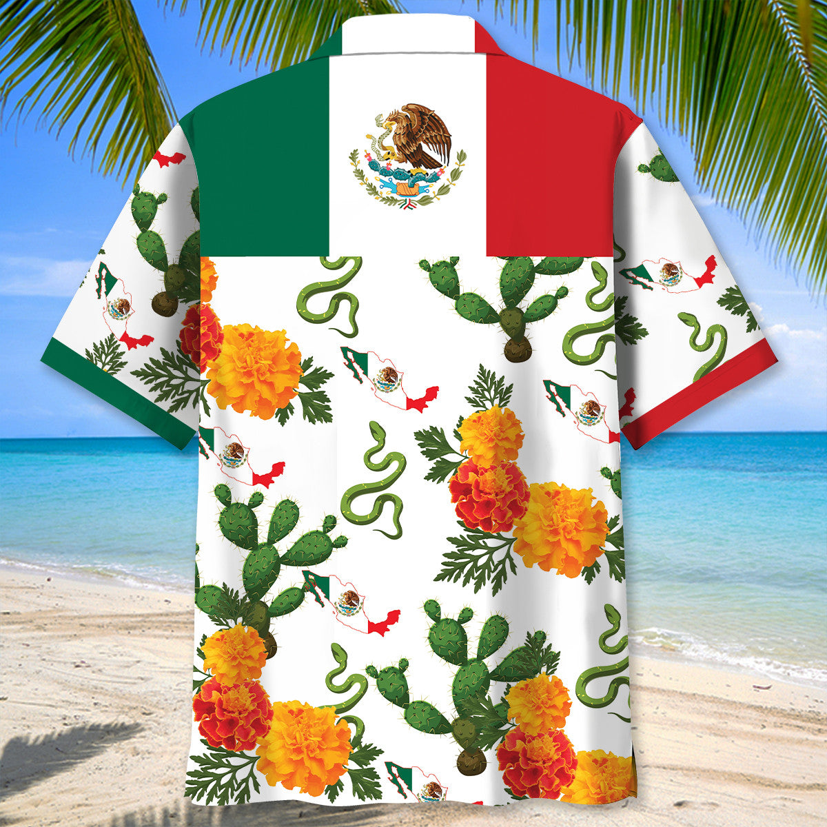 Mexico Cactus Desert Hawaiian Shirt Artwork Detail For Tropical Trips And Casual Outings