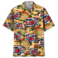 Firefighter Truck Tribute Hawaiian Shirt Pattern Detail For Summer Holidays And Outdoor Fun