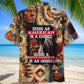 Bohemian American Proud Tribal Hawaiian Shirt For Summer Vacation And Beach Travel