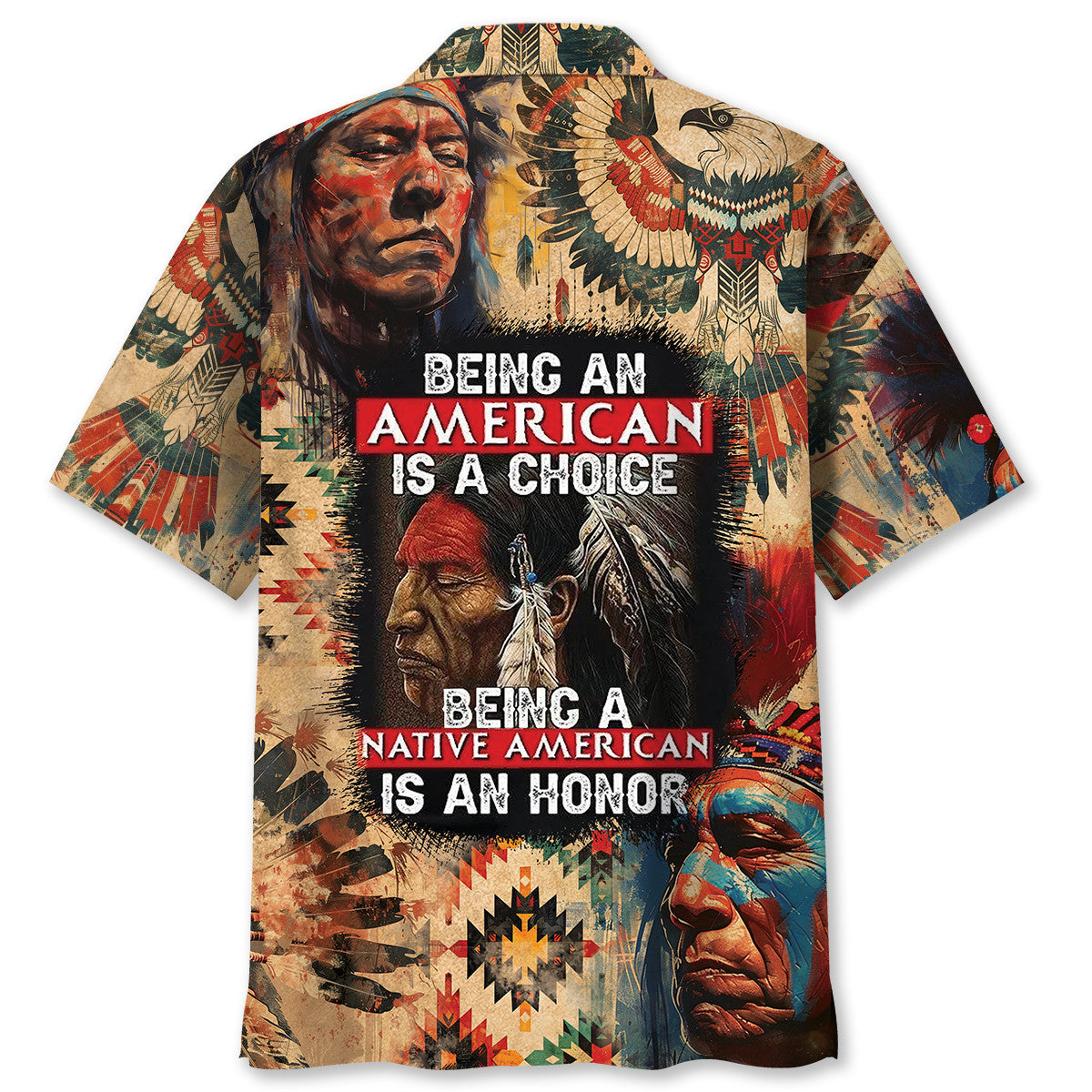Bohemian American Proud Tribal Hawaiian Shirt For Resort Getaways And Comfortable Summer Activities
