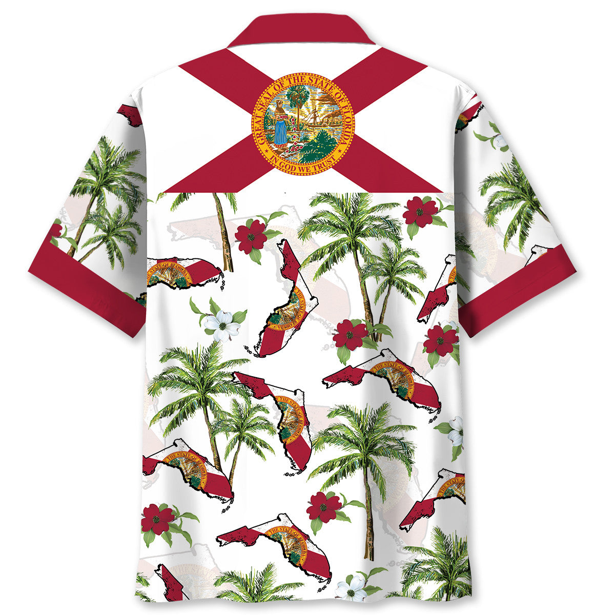 Tropical Florida Palm Map Hawaiian Shirt For Warm Weather Adventures And Everyday Comfort