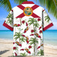 Tropical Florida Palm Map Hawaiian Shirt Artwork View For Coastal Escapes And Resort Style