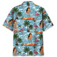 Tropical Surfing Aloha Girl Hawaiian Shirt Pattern Detail For Summer Holidays And Outdoor Fun