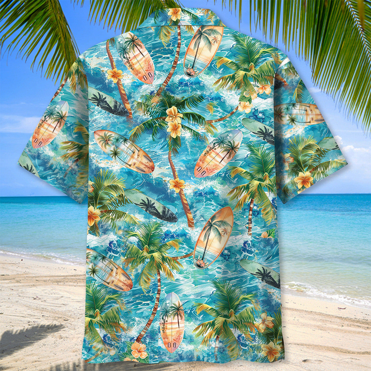 Tropical Surfing Surfboard Wave Hawaiian Shirt For Coastal Adventures And Warm Weather Wear