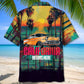 California Coastal Hawaiian Shirt Artwork Detail For Resort Trips And Outdoor Activities