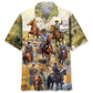 Vintage Western Cowboy Hawaiian Shirt For Resort Getaways And Comfortable Summer Activities