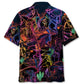 Neon Vintage Retro Cowboy Hawaiian Shirt Artwork Detail For Tropical Trips And Casual Outings