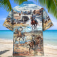 Vintage Cowboy Pocket Hawaiian Shirt Artwork View For Coastal Escapes And Resort Style