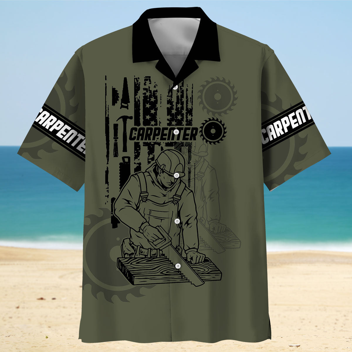 Rustic Carpenter Proud Hawaiian Shirt Artwork View For Weekend Travel And Beach Style