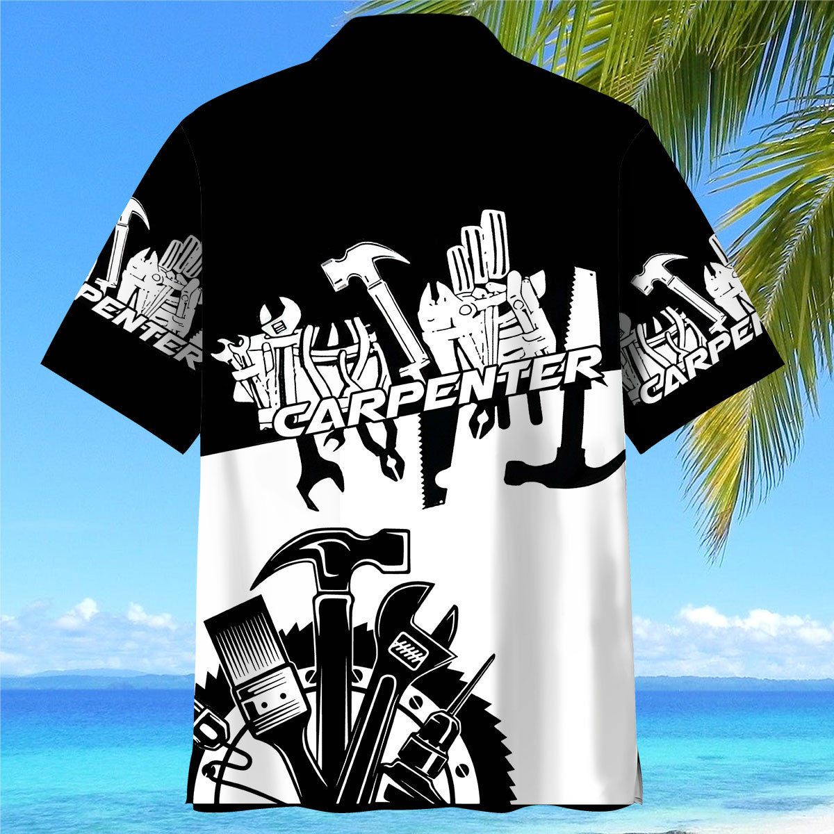 Black Tropical Carpenter Proud Hawaiian Shirt For Beach Parties And Weekend Getaways