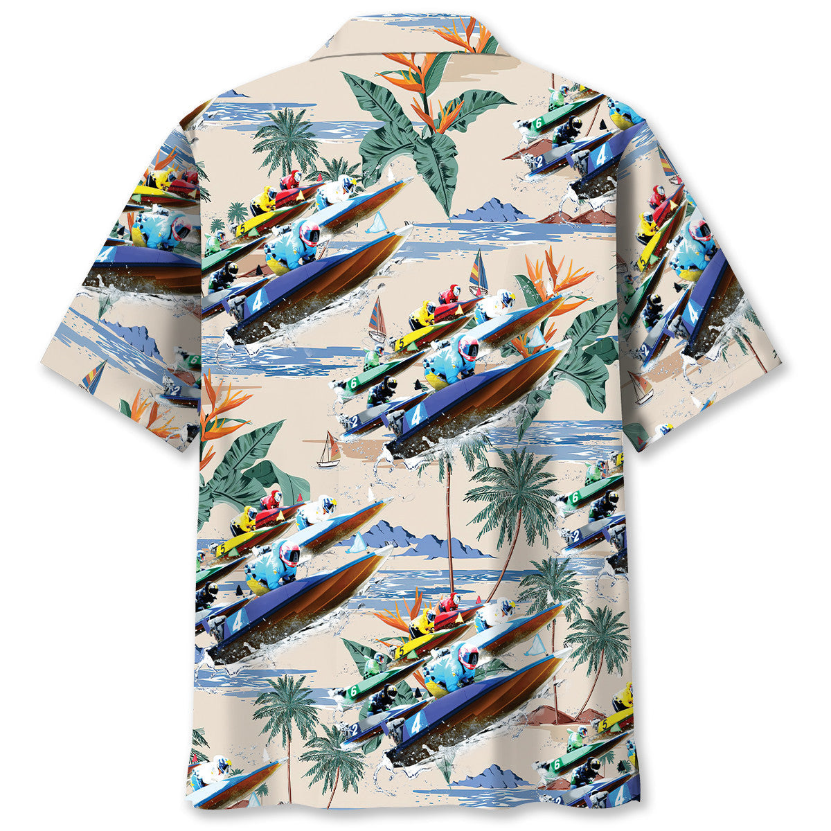 Boat Power Racing Coastal Hawaiian Shirt For Poolside Relaxation And Sunny Getaways