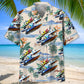 Boat Power Racing Coastal Hawaiian Shirt Artwork Detail For Tropical Trips And Casual Outings