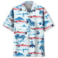 Tropical Boat Racing Coastal Hawaiian Shirt For Summer Vacation And Beach Travel