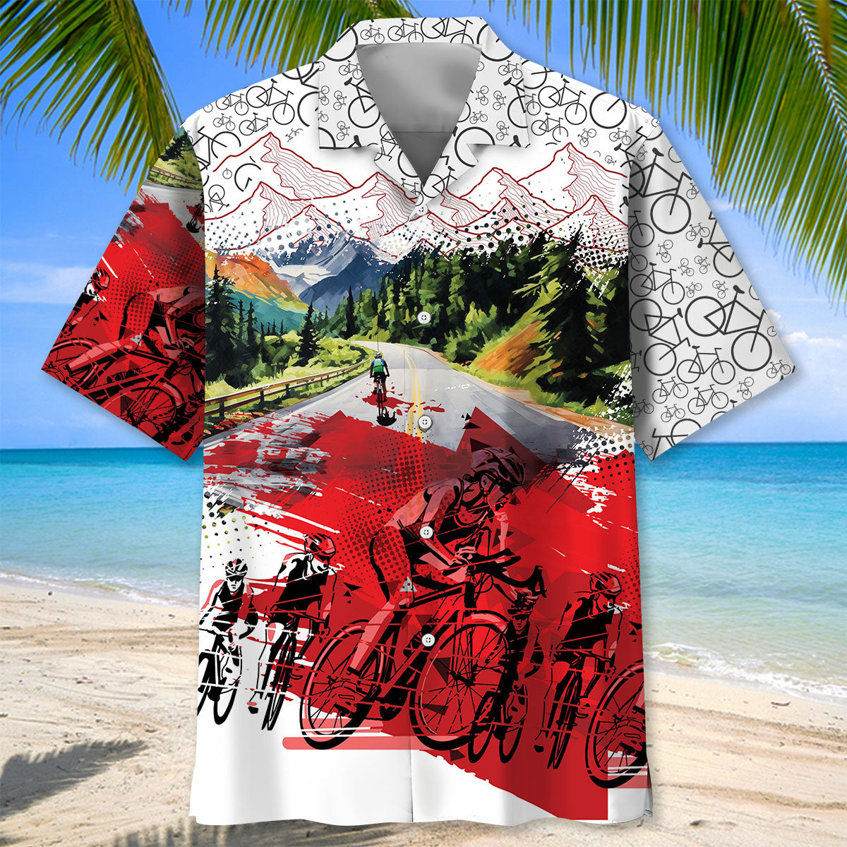 Cycling Route Adventure Hawaiian Shirt For Coastal Adventures And Warm Weather Wear