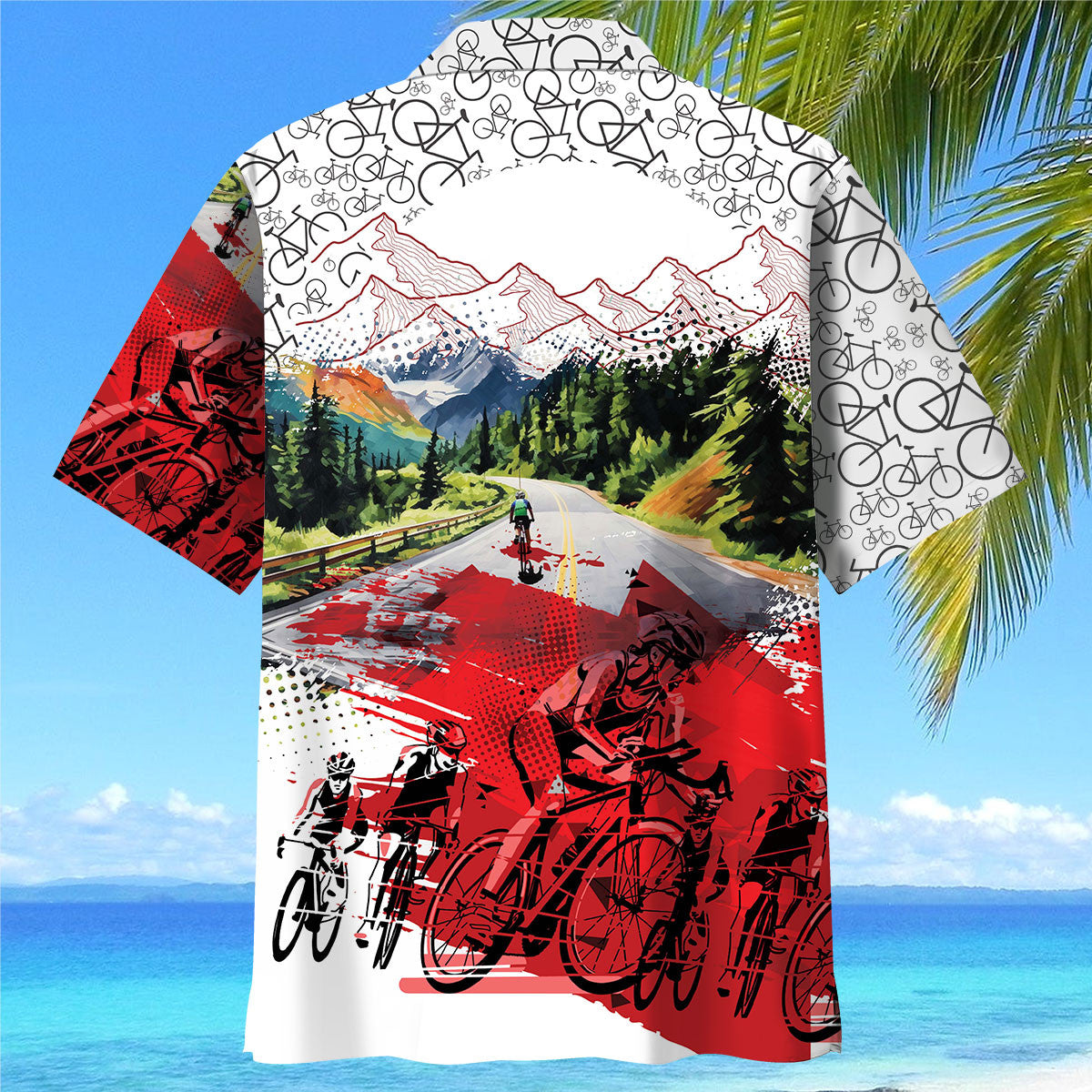 Cycling Route Adventure Hawaiian Shirt For Vacation Days And Relaxed Coastal Outings