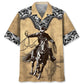 Vintage Western Retro Cowboy Hawaiian Shirt Pattern View For Relaxed Warm Weather Outfits