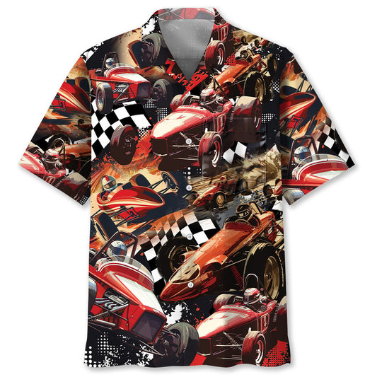 Car Dirt Track Racing Sprint Hawaiian Shirt For Summer Vacation And Beach Travel