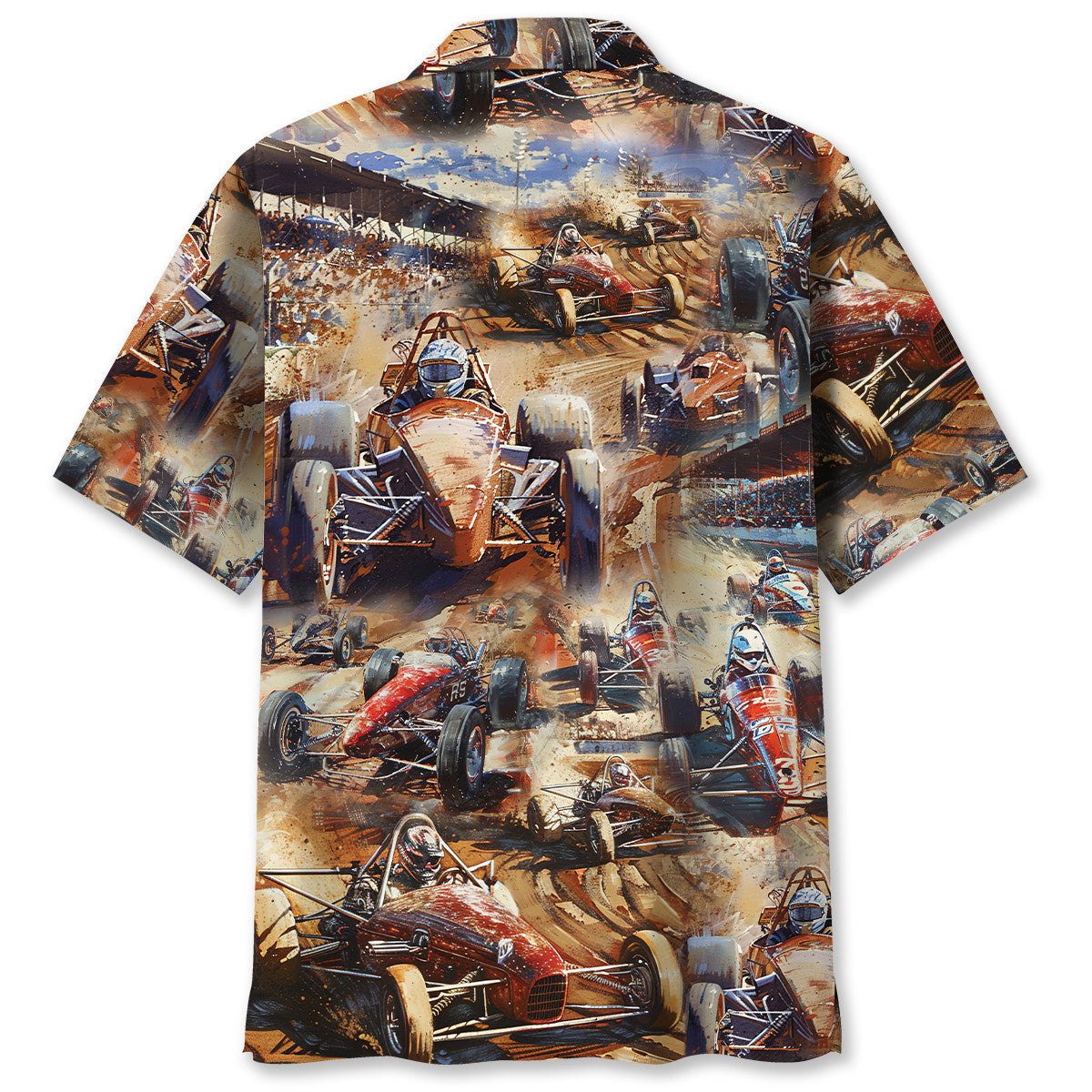 Vintage Car Dirt Track Racing Sprint Hawaiian Shirt For Warm Weather Adventures And Everyday Comfort