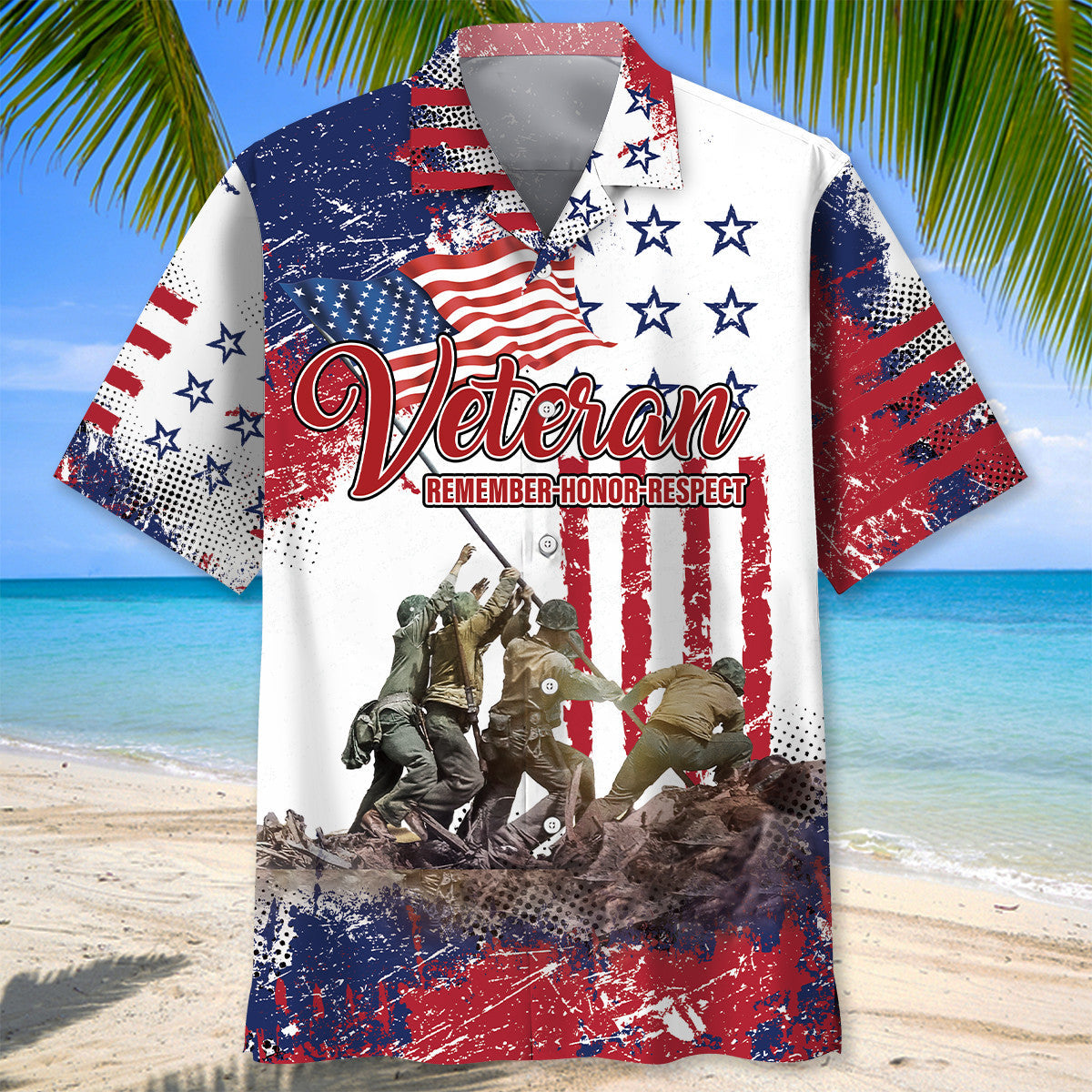 Memorial Honor Veteran Tribute Hawaiian Shirt For Vacation Days And Relaxed Coastal Outings