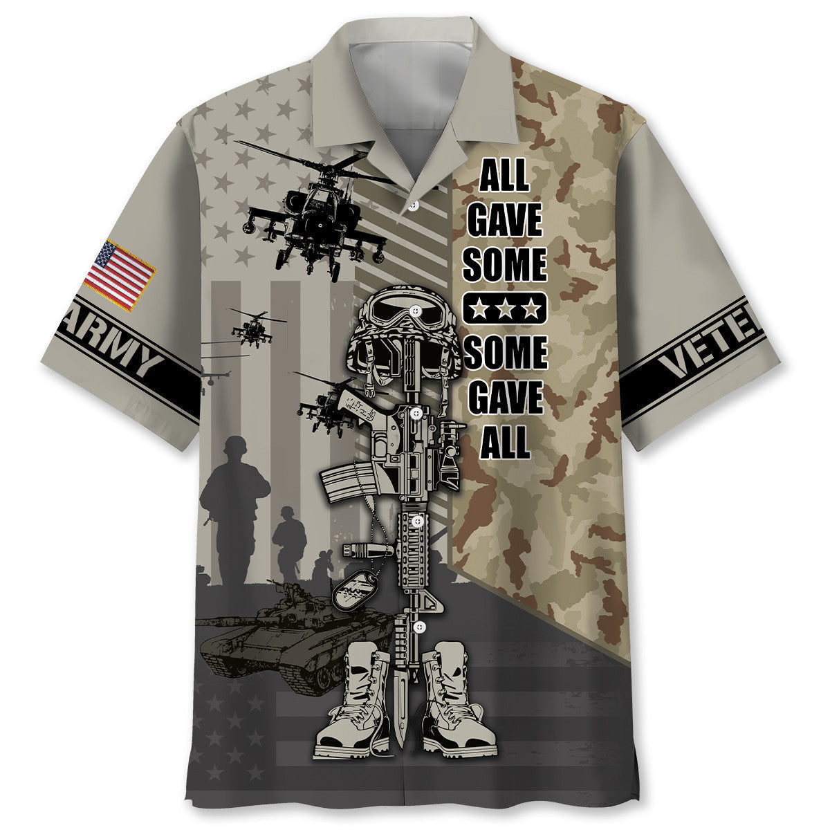 Veteran Gave Tribute Hawaiian Shirt Design Detail For Beach Days And Holiday Travel