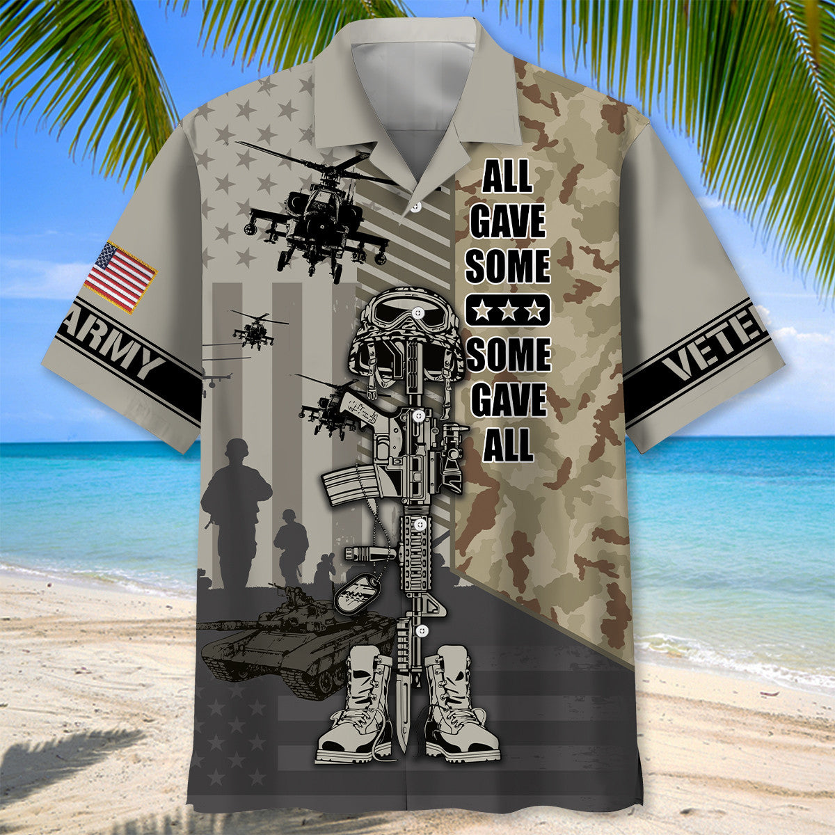 Veteran Gave Tribute Hawaiian Shirt For Poolside Relaxation And Sunny Getaways