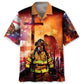 Firefighter Brave Tribute Hawaiian Shirt Pattern View For Relaxed Warm Weather Outfits
