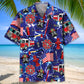 Funny Blue Tropical Firefighter Hawaiian Shirt For Coastal Adventures And Warm Weather Wear