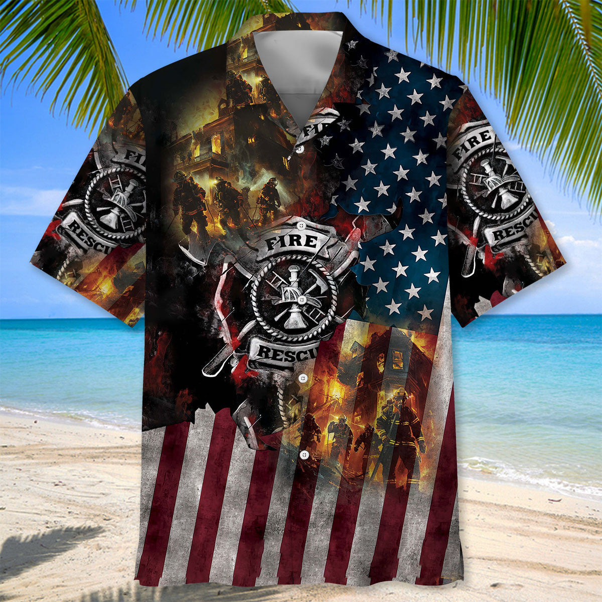 Firefighter Proud Tribute Hawaiian Shirt For Vacation Days And Relaxed Coastal Outings