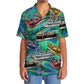 Vintage Retro Boat Pontoon Coastal Hawaiian Shirt Design View For Casual Summer Styling