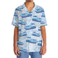 Blue Boat Pontoon Coastal Hawaiian Shirt For Beach Parties And Weekend Getaways