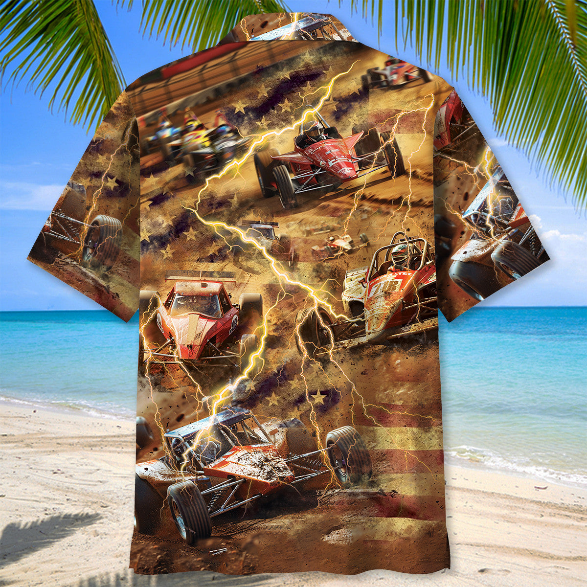 Vintage Retro Car Sprint Racing Hawaiian Shirt Artwork View For Weekend Travel And Beach Style