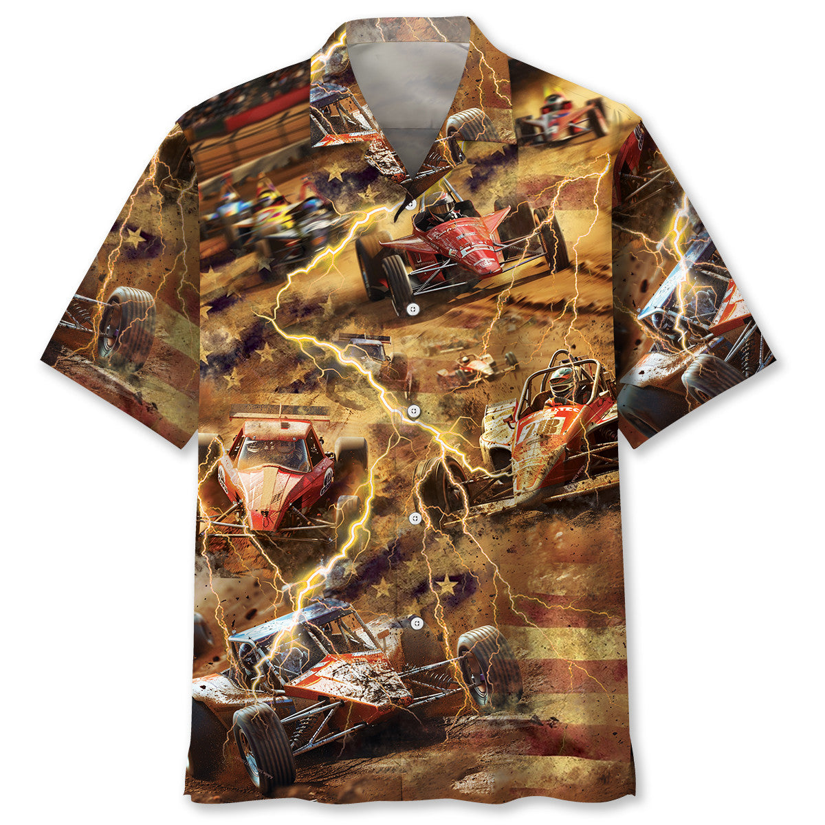 Vintage Retro Car Sprint Racing Hawaiian Shirt Design View For Resort Travel And Thoughtful Gifting