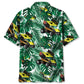 Green Tropical Car Sprint Racing Hawaiian Shirt Design View For Casual Summer Styling