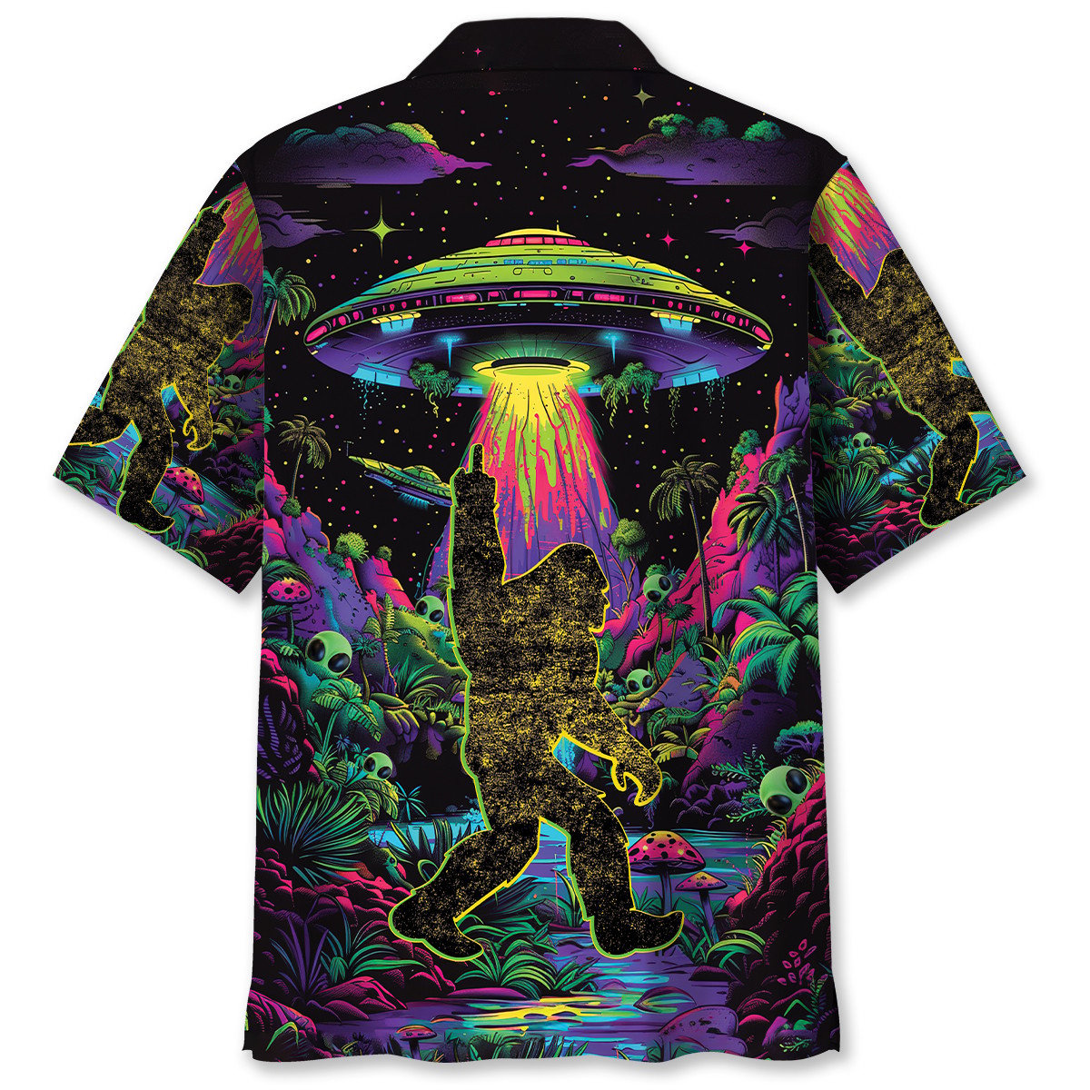 Alien Forest Creature Night Hawaiian Shirt Design View For Resort Travel And Thoughtful Gifting