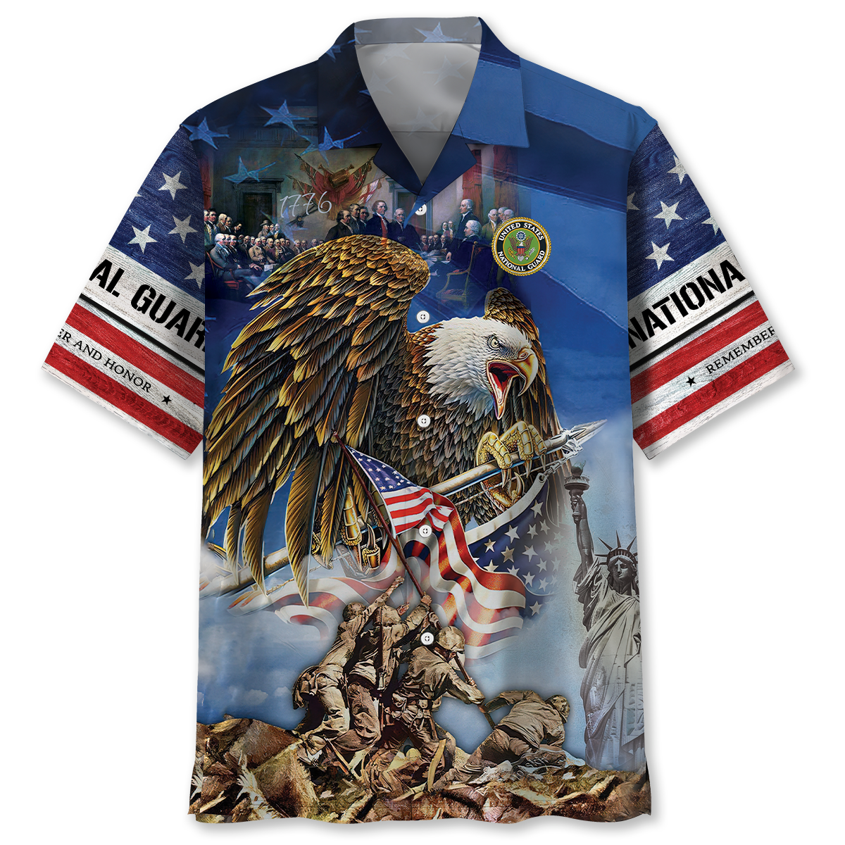 American Pride Us Veterans Tribute Hawaiian Shirt For Beach Parties And Weekend Getaways